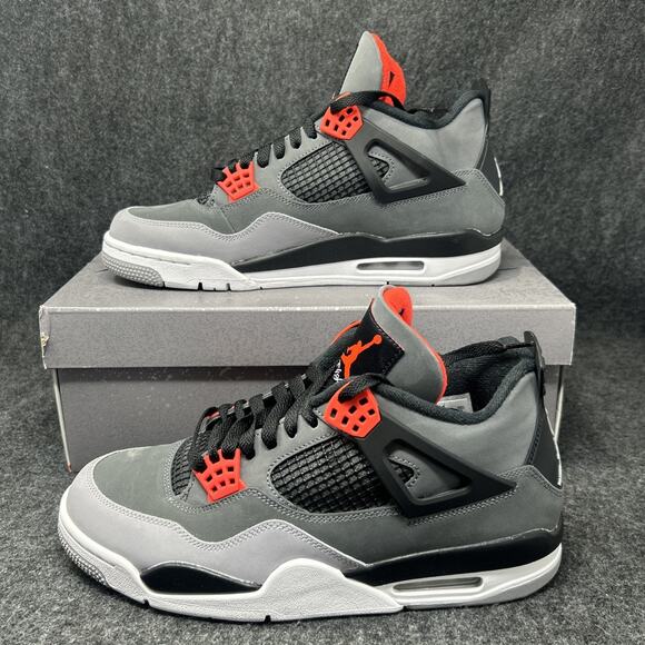 Air Jordan 4 Retro Sneakers Men's 10 DH6927-061 OG Style Red Black White Grey - Picture 7 of 16